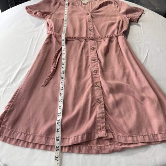 C&C California Pink Mini Dress Short Sleeve Buttons Lyocell Medium Clean Girl - Picture 6 of 7